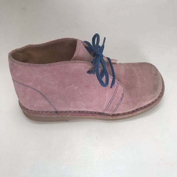 Mini Boden pink suede leather lace up boots - Picture 2 of 10
